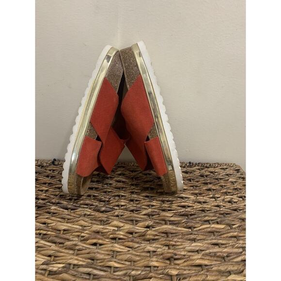 Vero Moda Red Slides Made In Spain Comfort Leather Spring Summer 7.5 /8 - Picture 3 of 8